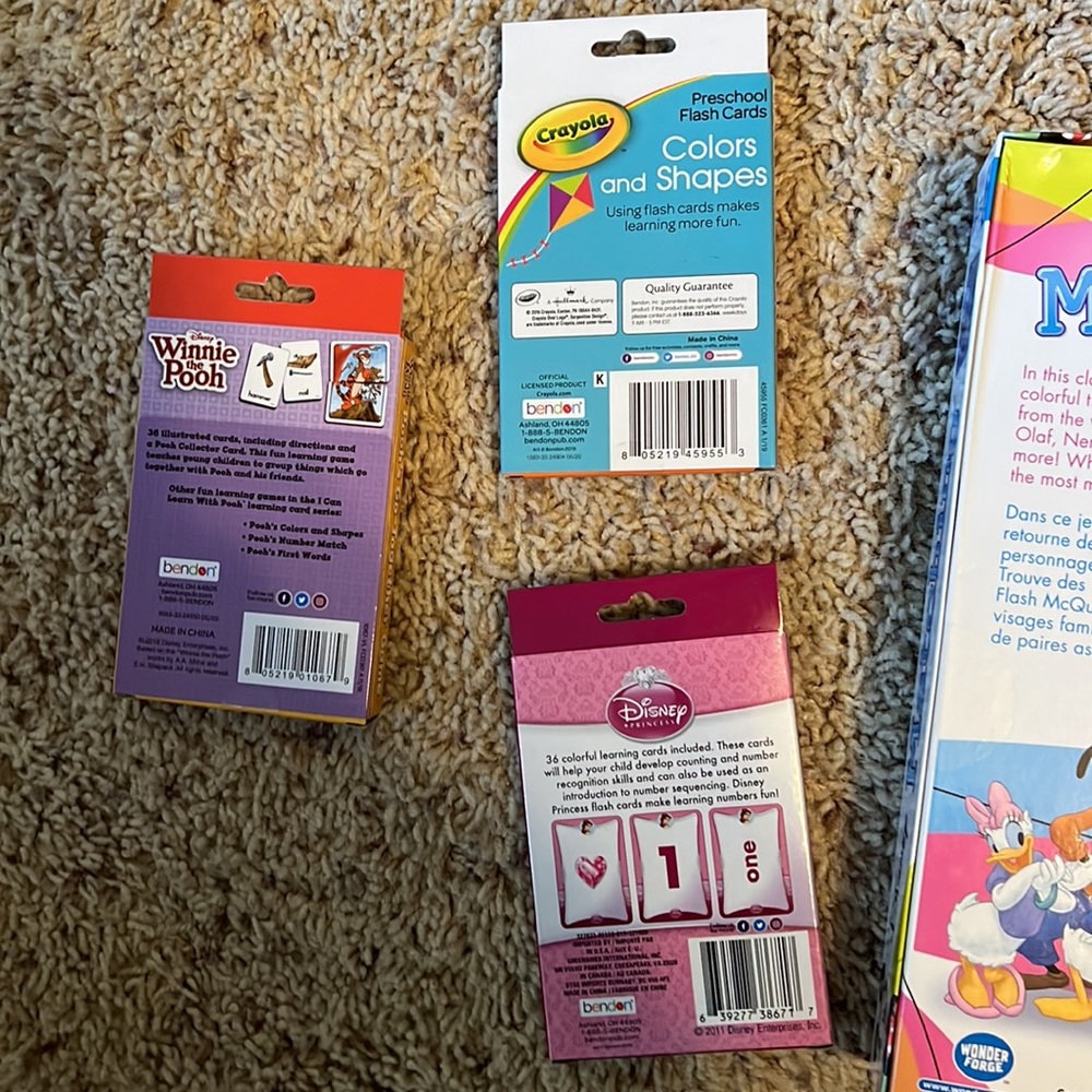 BNWT Disney Matching Game & 3 sets of Preschool Learning Flashcards! - Picture 5 of 5